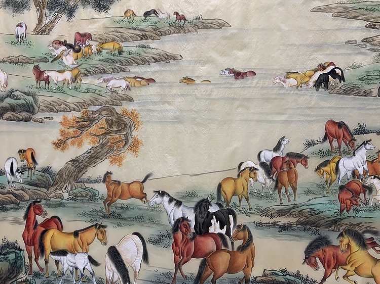 王振兴 八尺绢本（百骏图）