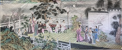 王振兴 八尺绢本夜宴图