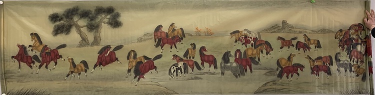 王振兴 绢本（百骏图）