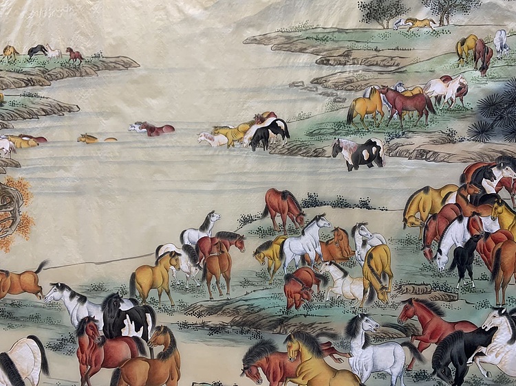 王振兴 八尺绢本（百骏图）