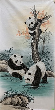 王振兴 四尺整纸熊猫（国宝图）