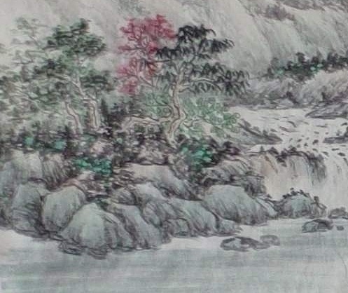 周植筠 峡江垂隐图