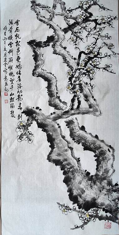 山东省美协会员 闫友会 雪压铁骨色更娇