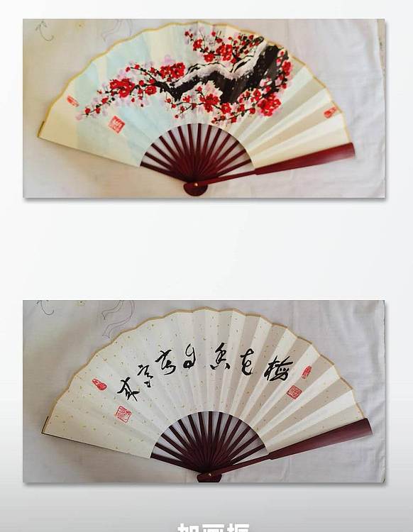 职业书画家 孟红 10寸纯手绘折扇：红梅