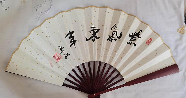 职业书画家 孟红 10寸纯手绘折扇：紫气东来