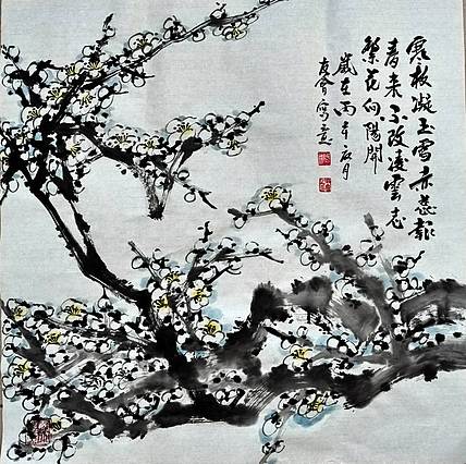 山东省美协会员 闫友会 寒枝凝玉雪