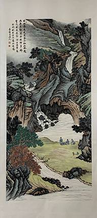 群贤大半是无家（四尺宣纸画芯66*136厘米）绫裱中堂挂轴、书画家墨涤子道人程鹏程作品