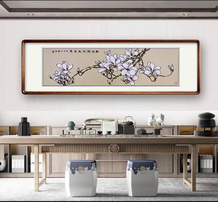 高晓林 （5735）国家一级美术师，江苏省美协会员，六尺对开玉兰花