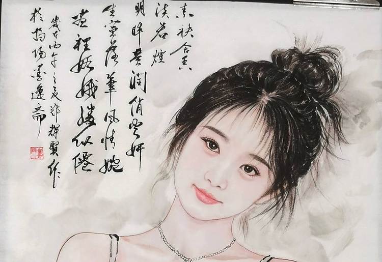 国家一级美术师 郑辉贤 郑辉贤三尺生宣纸国画人物作品