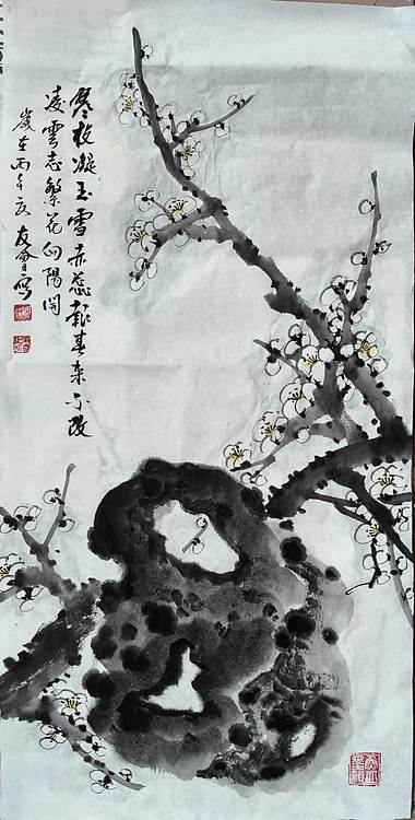 山东省美协会员 闫友会 寒枝凝玉雪
