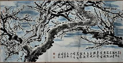 山东省美协会员 闫友会 墨写虬枝铁骨苍