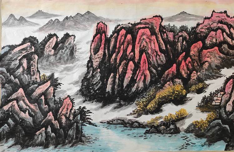 云海松涛 大幅国画鸿运当头