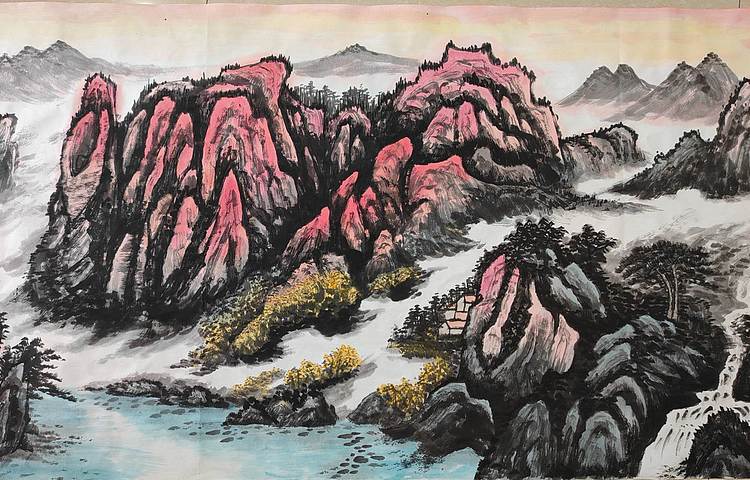 云海松涛 大幅国画鸿运当头