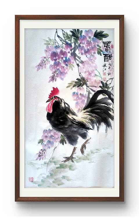 当代著名书画家 醉墨 朱毅江国画《春酣》