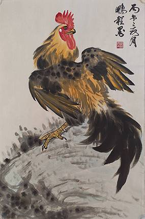墨涤子道人 大吉图  四尺三裁画芯未裱、结缘交友送收藏证书