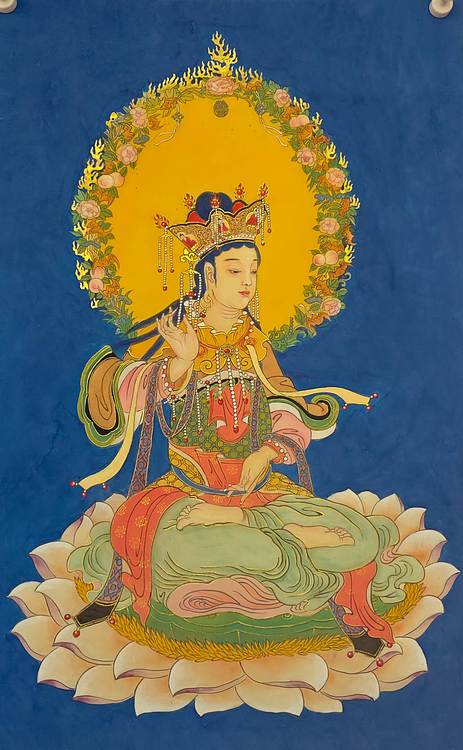 陈波 文殊菩萨圣像，绢本