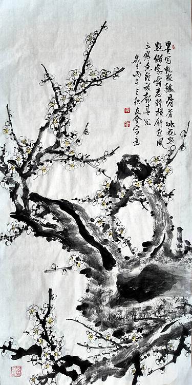 山东省美协会员 闫友会 墨写虬枝铁骨卷