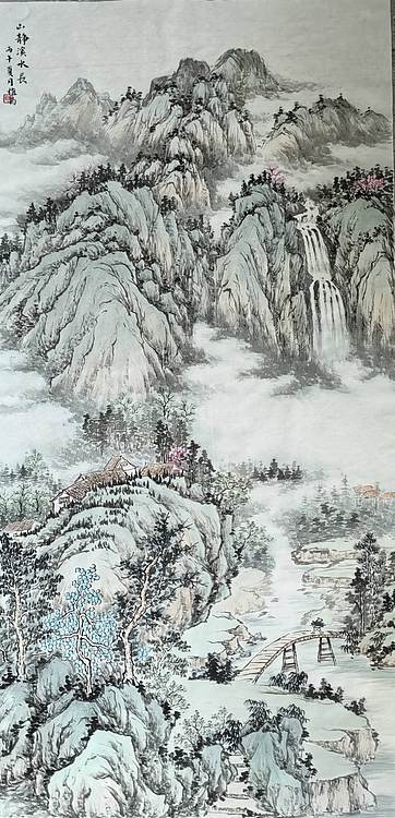 周植筠 山静溪水长