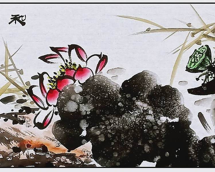 高晓林 （5807）国家一级美术师，江苏省美协会员，四尺对开横屏荷花