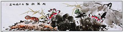 高晓林 （5807）国家一级美术师，江苏省美协会员，四尺对开横屏荷花
