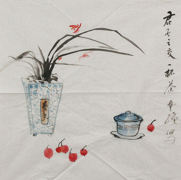 山东美协会员 宁本强    君子之交一杯茶